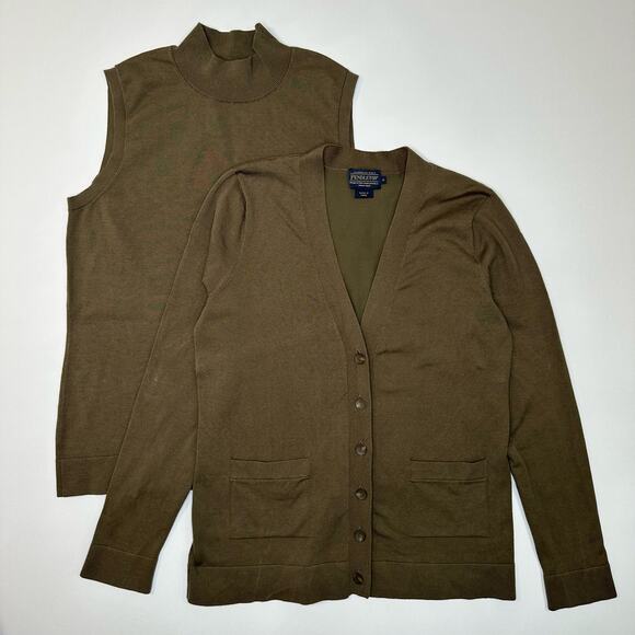 Pendleton Sweater Set - Cardigan and Sleeveless Turtleneck Size Small - Picture 1 of 11